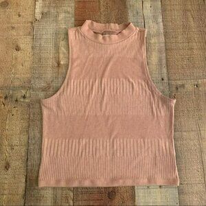 American eagle women's size medium blush pink ribbed knit tank